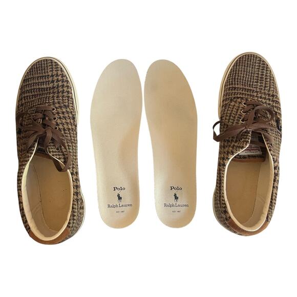 POLO RALPH LAUREN Keaton Harris Tweed Sneaker In Glen Plaid Size 14 - Picture 16 of 16